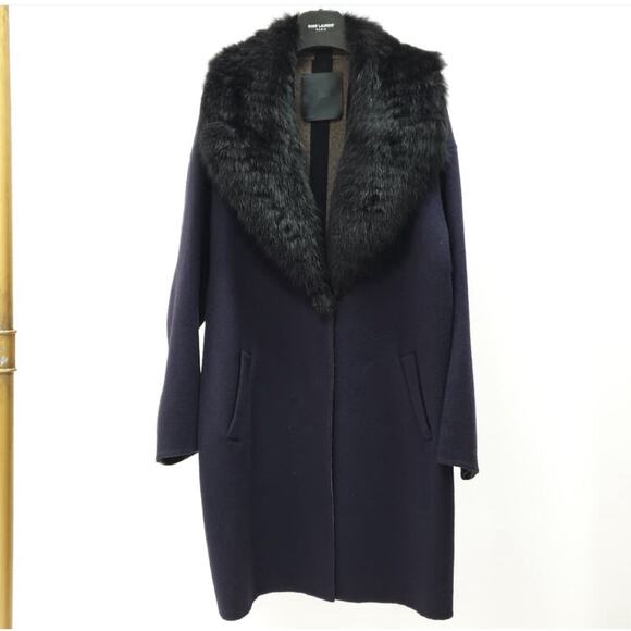 Fendi Wool Fur Collar Coat Sz.48 - Picture 1 of 6